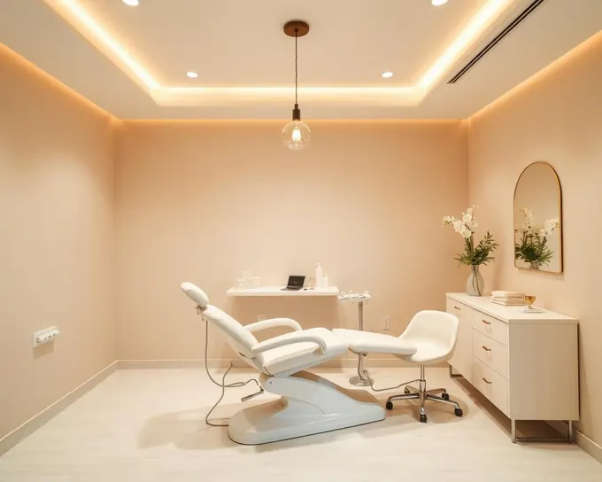 Modern med spa treatment room